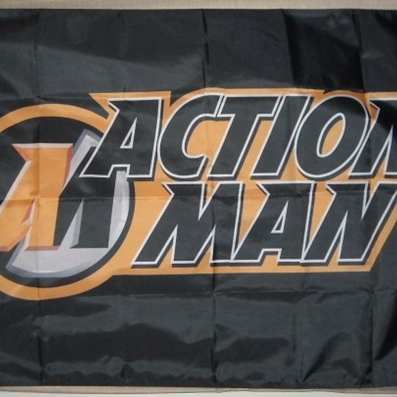 Action Man 3'x5' Black Flag Banner Palitoy GI Joe Hasbro Cobra G.I. Joe - Picture 2 of 2